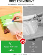 Syntus 11" x 150' Food Vacuum Seal Roll Keeper with Cutter Dispenser, Commercial Grade Vacuum Sealer Bag Rolls, BPA Free Food Vac Bags, Ideal for Storage, Meal Prep and Sous Vide