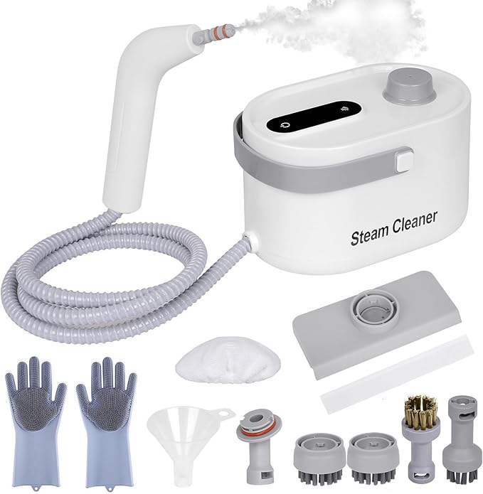 10 in 1 Multi-function Steam Cleaner for Home, Portable Handheld Steamer for Cleaning, 1200W High Pressure Steam Cleaner for Car/Kitchen/Upholstery/Glass/Tiles/Fabric, White