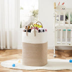 Laundry Basket,Woven Cotton Rope Laundry Hamper,Versatile Storage for Dirty Clothes,Baby Toys,and Blankets in Bathroom, Nursery,and Living Room (Brown, 60L)