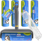 COBETE Large Surface Lint Rollers for Pet Hair Extra Sticky, 500 Sheets Mega Value Set, Dog and Cat Lint Remover for Clothes, Couch, Furniture