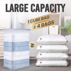 TAILI 8 Pack Vacuum Storage Bags, Jumbo Cube (31x40x15 Inch), Large Vacuum Seal Bags for Bedding, Comforters, Blankets, Clothing, Closet Space Saving, Clear