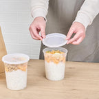 Restaurantware-Asporto 32 Ounce To Go Boxes, 100 Microwavable Round Soup Containers - Clear Plastic Lids Included, Do Not Contain BPA, Clear Plastic Soup Containers, Disposable