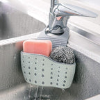VANVENE Kitchen Sink Shelf Soap Sponge Drain Rack Holder Double Decker Hanging Basket Storage Suction Cup Kitchen Organizer Sink Accessories Wash Dropshipping-Blue,1Pcs
