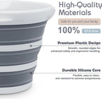 2 Pack Collapsible Bucket, 2.6 Gallon (10L) - Foldable Mop Bucket for House Cleaning, Car Washing, Camping - Portable Water Pail for Outdoor, RV, Travel (Grey, Round)