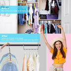 DUCOO Space Saving Hangers 10 Pack, Heavy Duty Magic Cascading Hanger Organizer with 5 Enclosed Anti-Slip Holes, Closet Organizers and Storage for Clothes, College Dorm Room Essentials, Gray