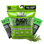 The Klean Freak Body Wipes - 12 count Individually Wrapped | Showerless Body Wipe for Women & Men | Sustainable Bodywipes for Gym, Travel, Camping | Tea-Tree