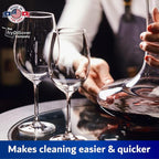 Set of 2 Crystal Stemware & Goblet Glass Cleaning Brush Kit - Non-Scratch Foam Wine Glass Brushes for Washing Glasses, Decanter, Mug, Stemware - for Home, Restaurant, Bar, Hotel - by FryOilSaver Co.