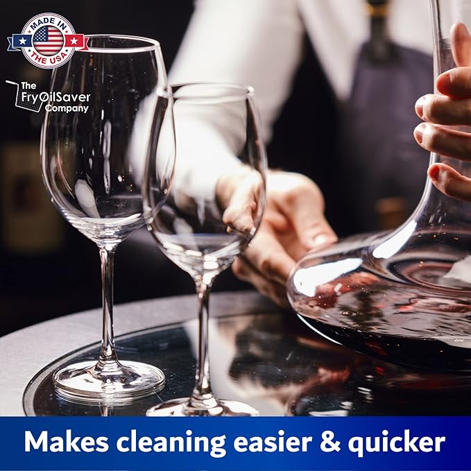 Set of 2 Crystal Stemware & Goblet Glass Cleaning Brush Kit - Non-Scratch Foam Wine Glass Brushes for Washing Glasses, Decanter, Mug, Stemware - for Home, Restaurant, Bar, Hotel - by FryOilSaver Co.