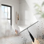 12-51’’ Telescopic Window Squeegee for High Windows, 2-in-1 Window Cleaning Kit with Extra Silicone Blade & Hook, Professional Squeegee for Shower Glass Doors (Window Squeegee Set)