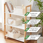 OIAHOMY Cotton Rope Storage Baskets | Decorative Storage Basket for Closet Storage, Home Organizing Bins and Nursery Decor | Cotton Rope Woven Baskets for Storage Shelf, Pure and White