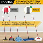 Spin Mop Replacement Handle Compatible with O-Cedar Spin Mop & Bucket System, 4-Section 30" to 58" Mops Handle Replacement Stick for Floor Cleaning, Mops Head & Base Not Include