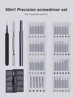 AXTH 50-in-1 Precision Screwdriver Set, Professional Magnetic Small Repair Tool Kit for Electronic Devices, Mini Screw Driver with Flat, Philips, Torx, Hex, Pentalobe, Triwing, Triangle and More