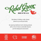 Rebel Green Natural 16 oz All-Purpose Cleaning Spray with 64 oz Refill Bottle - Plant-Based Multi-Surface Cleaner for Kitchen, Bath, Countertops and More - Lavender & Grapefruit Scent
