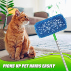 Set of 4 Reusable Microfiber Mop Pads Compatible with Swiffer Sweeper, Dry Sweeping Cloths, Washable Wet Mopping Cloth Refills for Floor Cleaning (Mop is Not Included) (4 Pack, Blue)