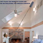 20+ Ft High Reach Ceiling Fan Duster & Cobweb & Corner Brush Duster with 3-14 ft Spliceable Pole Microfiber Feather Duster for Spider Web, High Ceiling, Blinds, Furniture Cleaning Tool Kit