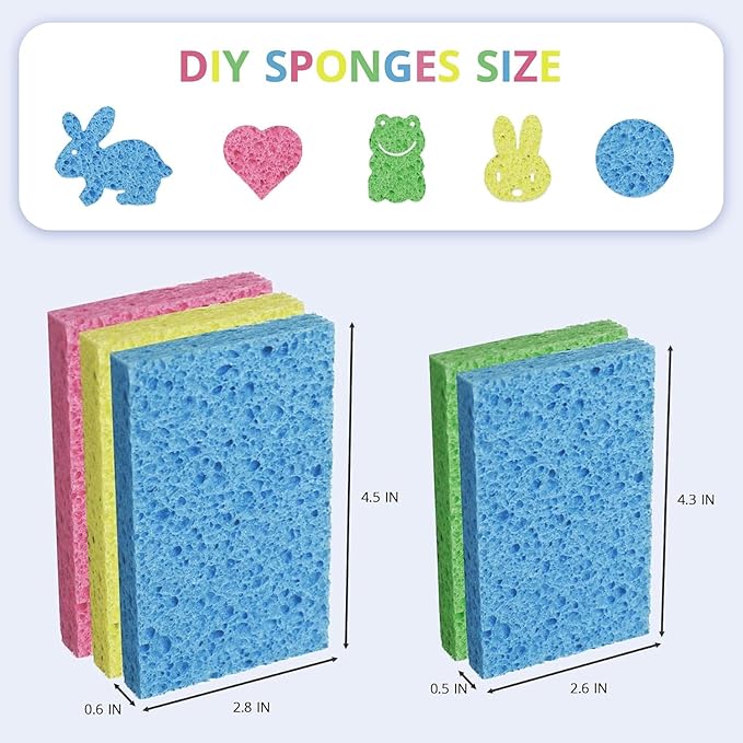 CELOX 24 Pack Cellulose Sponges, Kitchen Sponges for Dishes Cleaning