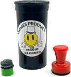 THE MAGIC CLEANER - The Magnetic Glass Cleaner for All Glass Devices, Water Pipes, Glass Pipes, and Unique Glasses - Reusable Scrubber Pads - Safe on Glass! - Resin Remover! (Red)