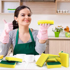 Tanlade 240 Pcs Individually Wrapped Sponge Dishwashing Sponge Bulk Non Scratch Scrub Sponges Kitchen Scouring Pad for Household Cleaning Rental Dishes Hotel Apartment Car (Yellow,Green)