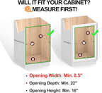 (8" W x 22" D 2-Tier Narrow Cabinet Pull Out Shelves | Heavy Duty Slide Out Shelves for Kitchen Cabinets, 22 Inch Deep Under Cabinet Organizer, Chrome