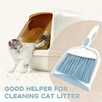 Broom Dustpan Brush Small Dust pan: Small Broom and Dustpan Set Mini Dust pan and Brush Set for Desk, Home, Camping Tent. (Light Blue)
