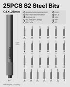 HOTO 25-in-1 Mini Electric Screwdriver, 3.7V Precision Screwdriver Set, USB-C Rechargeable, Compact Magnetic Tool for Phone, Laptop, Camera, DIY Projects, Electronics Repair