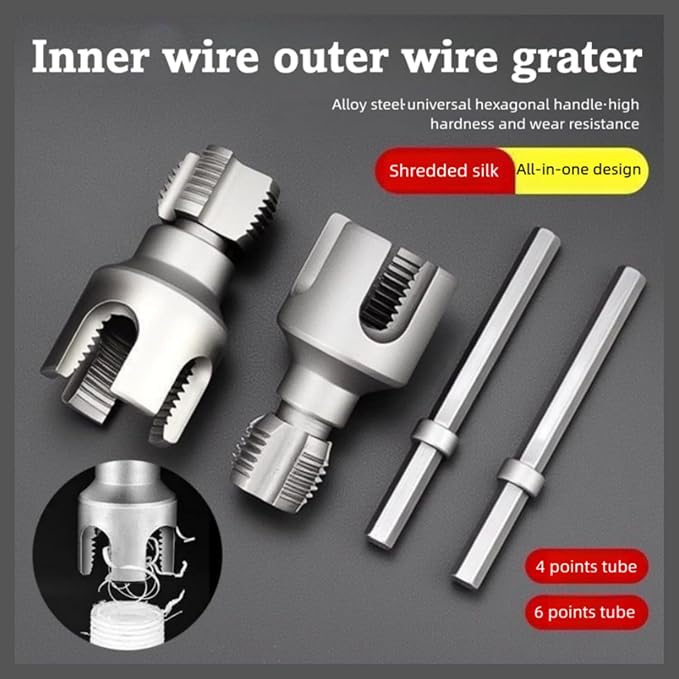 Integrated Internal & External Pipe Threading Tool, PVC Dual-function Pipe Threading Tool for 1/2" & 3/4" Pipes, Electric Drill Compatible PVC & Plastic Pipe Threader Kit for Home Repair (1/2"+ 3/4")