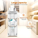 GOSHET Laundry Basket, 3 Tier Sorter Clothes Storage Hampe Organizer Shelf Rolling Cart With 4 Wheels 55.12lbs Load White For Kitchens, Bathrooms, Bedrooms, Dormitories, Classrooms, Laundry Rooms