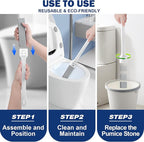 Navona 12 Pack Pumice Stone Toilet Bowl Cleaner with Extra Long Handle, Pumice Stone Scouring Stick for Toilets, Bathrooms, Kitchens, Spas and Pools