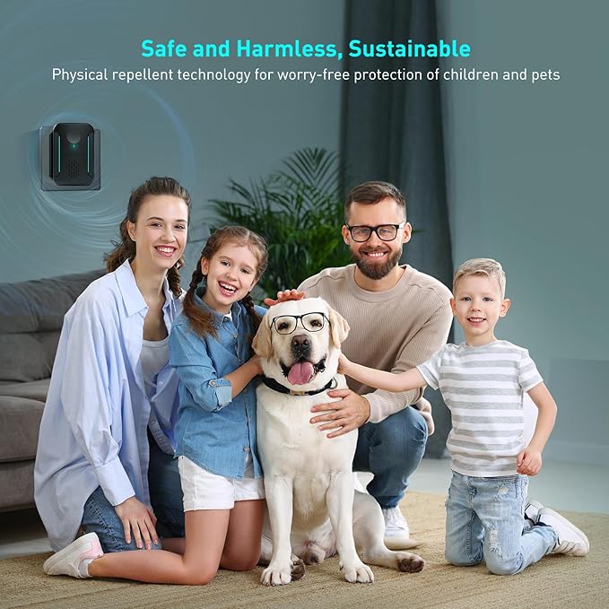 2025 Upgraded Ultrasonic Repeller & Insect Indoor Repeller, Ultrasonic and Repellent for Roach, Rodent, Mouse,Bugs,Mice,Spider,Ant,Electronic Plug in Pest Control,2 Mode Switching,6 Packs