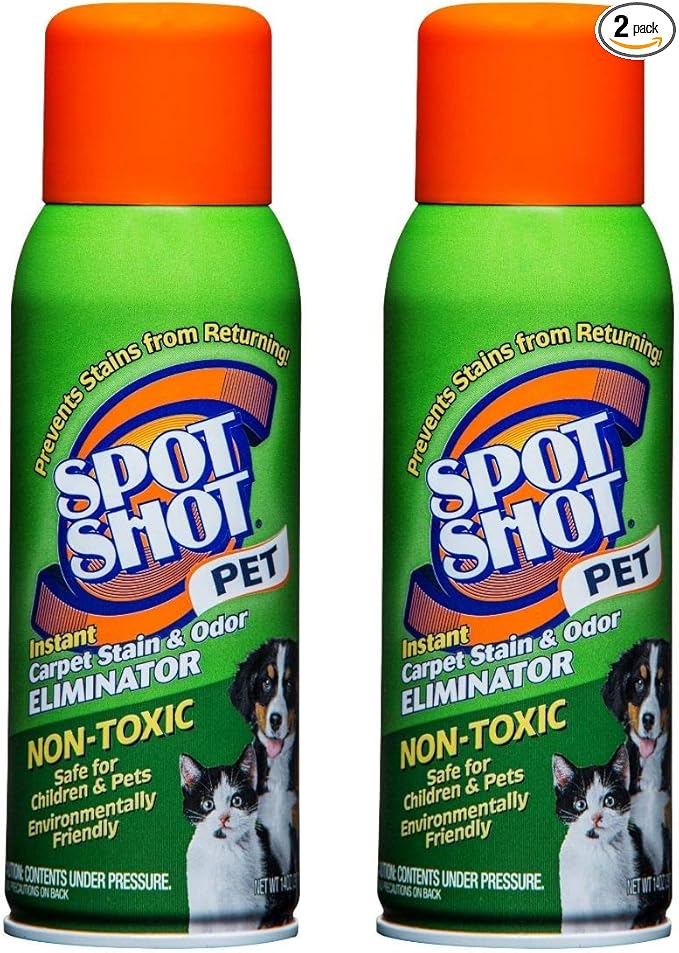 HFOTD Spot Shot Pet Instant Carpet Stain & Odor Eliminator Spray, 14 oz (Pack of 2)