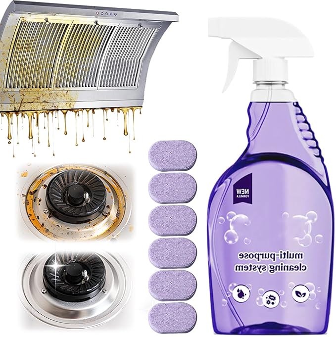 Fliwos Spray Oven Cleaner, 2026 Upgraded All-Purpose Spray Cleaner with Concentrated Cleaning Tablets, Multi-Surface Cleaning Spray for Oven, Grill, Kitchen, Bathroom and Home (1 Bottle+18 Pcs)