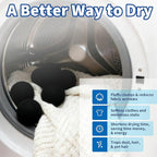 Wool Dryer Balls, New Zealand Dryer Balls Laundry Reusable Reduce Static Cling, Dryer Ball to Reduce Wrinkles & Shorten Drying Time, Drying Balls for Laundry(Pack of 6) (Black)