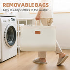 STORAGE MANIAC 80 Liters Vertical Rolling Laundry Hamper, 2 Section Laundry Sorter with Wheels and 2 Breaks, 2-tier Laundry Baskets for Small Space, Dorm, Laundry Room, Closet, Multicolored 2-tier