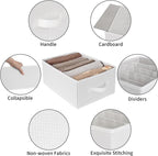 GRANNY SAYS Wardrobe Clothes Organizer, Drawer Organizers for Clothing, Closet Organizers and Storage, Organizer for Drawer, Pants, Jeans, T Shirt, Beige, 4-Pack