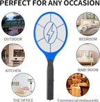 ZhouHe Pack of 2 Electric Fly Swatter Bug Zapper Battery Operated Flies Killer Indoor & Outdoor Pest Control Mosquito Zapper and Insect Catcher Racket（red＆Blue）