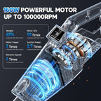 EYYA Handheld Vacuum Cordless, 16KPA Powerful Suction Hand Held Vacuum Cleaner Dust Busters Cordless Rechargeable, HD Display & 3 LED Lights, Portable Vacuum for Car, Home, Pet Hair