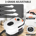 Handheld Steam Cleaner, 2500W High Pressure Steam Cleaner, 15s Fast Heating Portable Steamer for Cleaning with 17 pcs Accessories for Dirt, Grease, Grout, Tile,Floor, and Car (White)