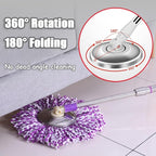 Spin Mop Replacement Mop Handle, 49-inch 360 Degrees Rotating Telescopic Replacement Mop Stick with Reinforced Plastic Disc for Spin Mop Bucket Cleaning System (Plastic Disc, Red)