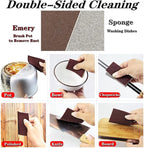 5 Pack Emery Magic Wipe Sponge, Nano Carborundum Sponge, Emery Sponge Brush Eraser Scrub, Pot Scrubber Scouring Pad Kitchen Magic Cleaning Sponge for Removing Rust Cleaning Pots and Pans