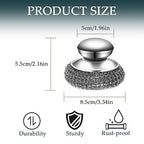 2Pcs Stainless Steel Wool Scrubber Set with Handle，2 Replacement Steel Scrubber Wool Pads, and Scrubbing Brushes Cleaning Supplies for Pots, Pans, Grills, Sink