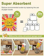 6 Pack Swedish Dishcloths for Kitchen - Reusable Dish Cloths for Washing Dishes Absorbent Cute Funny Kitchen Towels Cleaning Sponge, Positive Words