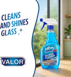 Valor Glass Cleaner Trigger Sprayer – Streak-Free Shine for Glass & Mirrors, 32 fl oz (32 Fl Oz (Pack of 3))