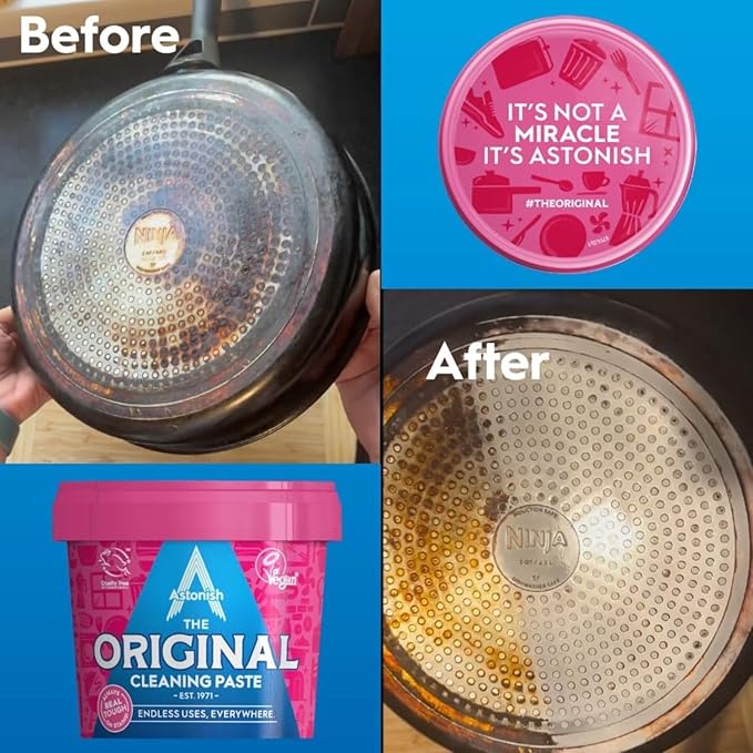 Astonish The Original Cleaning Paste 500g Mandarin Peaches Scent, 2 Pack - Multi Surface Stain Remover, Grease Buster, Tough Kitchen Cleaner, Chemical-Free Household Scrub, Bathroom Essential