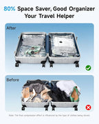 Travel Vacuum Bags with 2026 Lastest Wireless Pump, 8 Pack-4 Sizes Space Saver Vacuum Storage Bags for Luggage and Suitcase, Compression Bags for Packing, Vacuum Seal Bags for Clothing Travel