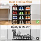 INSTY 12 Pack Large Shoe Storage Box, Clear Shoe Storage Organizer with Magnetic Door, Stackable,Shoe Containers For Display Sneakers, Easy Assembly, Fit up to US Size 12, Transparent