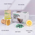Natural Non-Toxic Dish Washing Soap - Dyes And Fragrance Free - Vegan Cruelty-Free Eco-Friendly And Zero Waste Dishwashing Handmade Solid Bar Soaps Detergent & Biodegradable (Lemon Bundle)