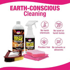 Quick 'n Brite Fireplace Cleaning Kit – Includes 16 oz Fireplace Glass Cleaner, 32 oz Gel Fireplace Cleaner, Scrub Brush, Sponge and Microfiber Towel