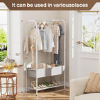 Golpart Clothes Garment Coat Rack Drying Clothing Racks Metal Freestanding for Hanging Clothes Portable Closet for Laundry Bedroom White