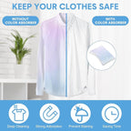 500 Pcs Color Absorber Laundry Sheets Color Dye Guard Sheets for Laundry Prevent Runs or Bleeds Fragrance Free Trapping for Home Apartment