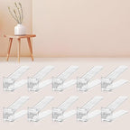 FENRUNXU 10 Pack Transparent Shoe Stacker,Shoe Slots Organizer for Closet, Shoe Display Space Saver,Adjustable Shoe Rack Organizer Holder for High Heels,Sneakers(Transparent)